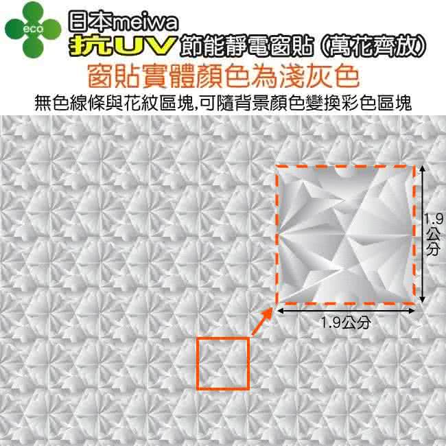 meiwa】日本製造抗UV節能3D靜電窗貼(萬花齊放- 92x200公分)-momo購物網