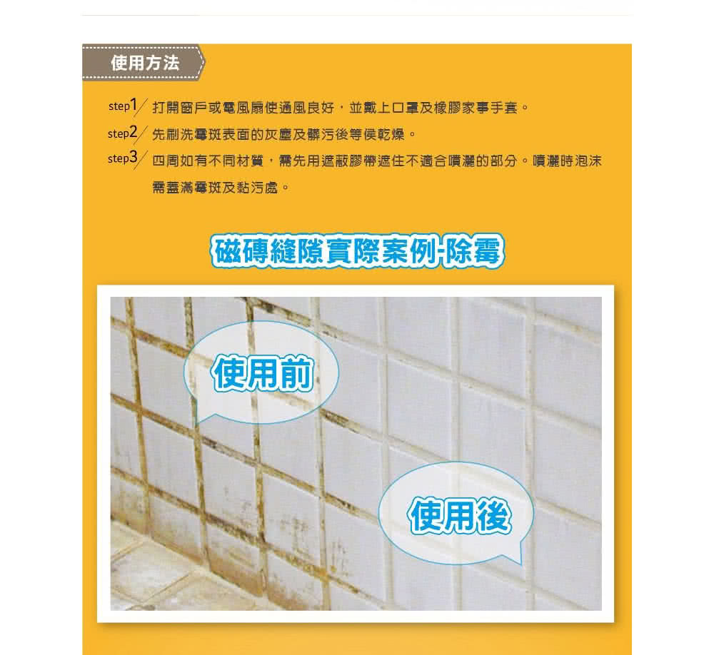 step3四周如有不同材質,需先用遮蔽膠帶遮住不適合噴灑的部分。噴灑時泡沫
