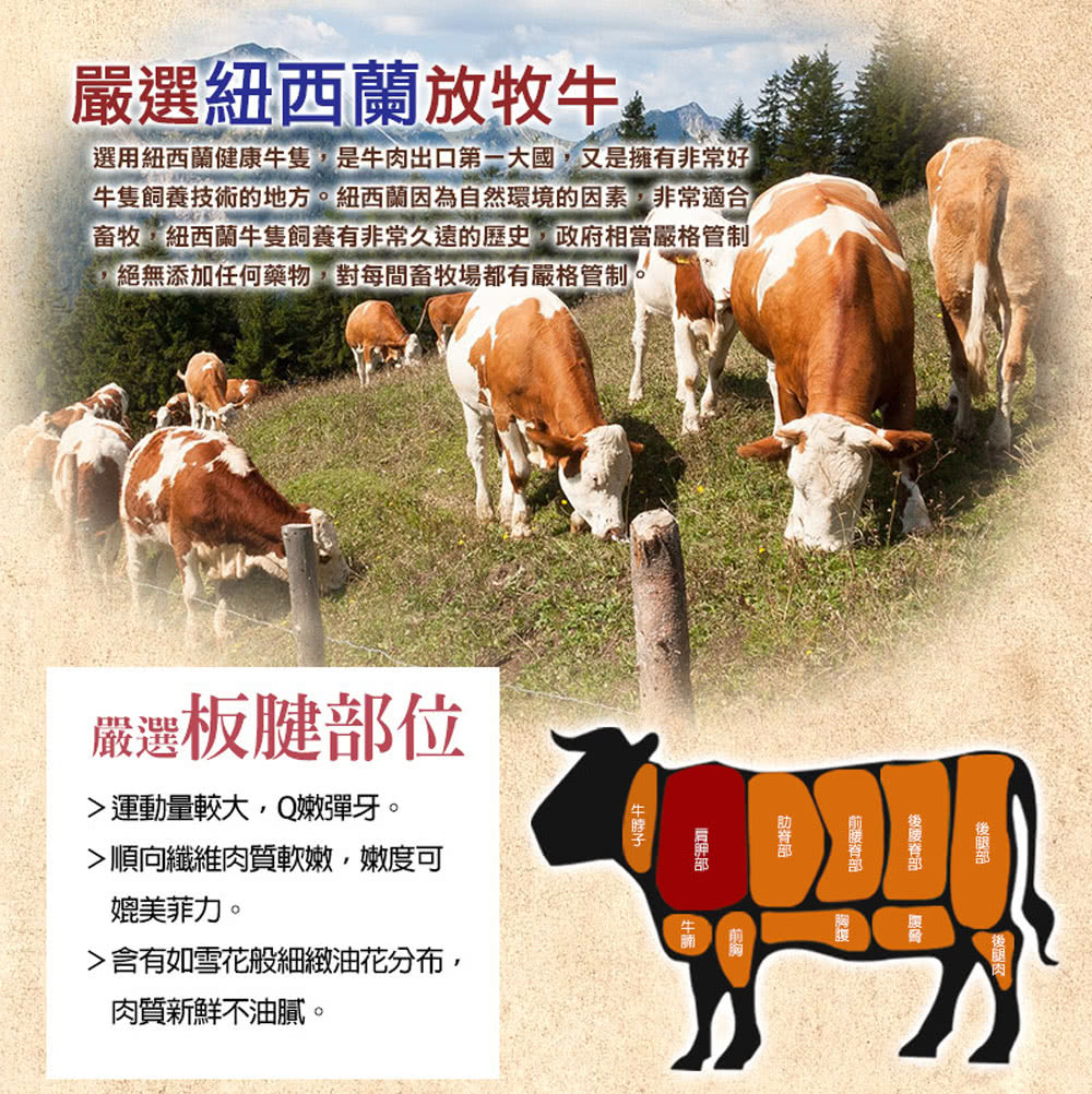 選用紐西蘭健康牛隻,是牛肉出口第一大國,又是擁有非常好