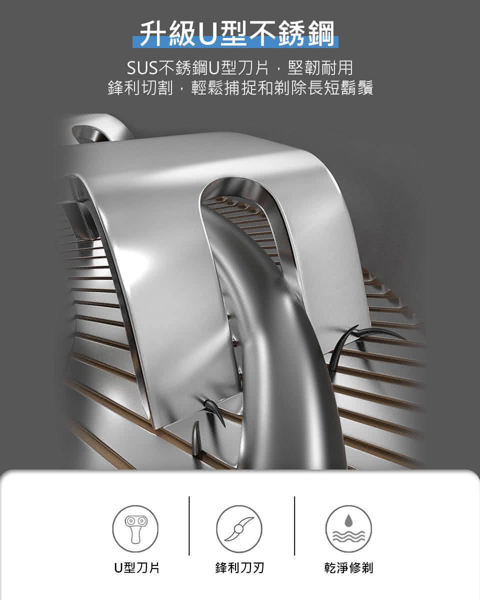 鋒利切割,輕鬆捕捉和剃除長短鬍鬚