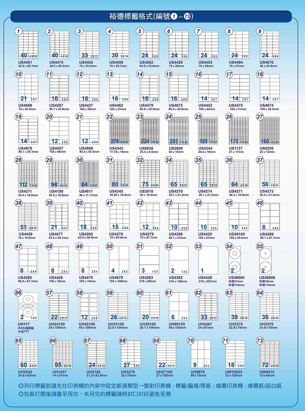 Unistar 裕德 3合1電腦標籤us4211 112格100張 盒 Momo購物網