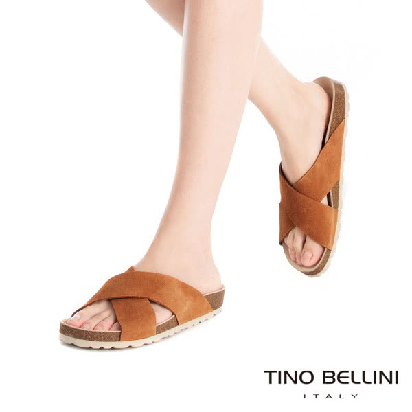 【TINO BELLINI 貝里尼】西班牙進口簡約真皮交叉平底涼拖鞋B83219(紅) 【TINO BELLINI 貝里尼】西班牙進口簡約真皮交叉平底涼拖鞋B83219(紅)