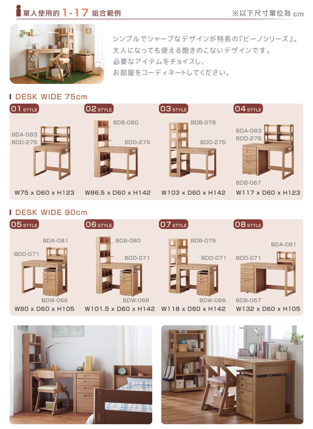 1單人使用的 117 組合範例