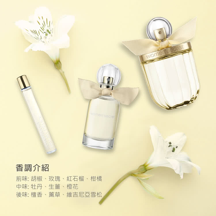 香調介紹 前味 胡椒、玫瑰、紅石榴、柑橘 中味 牡丹、生薑、橙花 後味 檀香、薰草、維吉尼亞雪松 