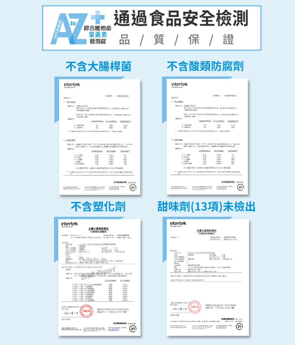 甜味劑13項未檢出