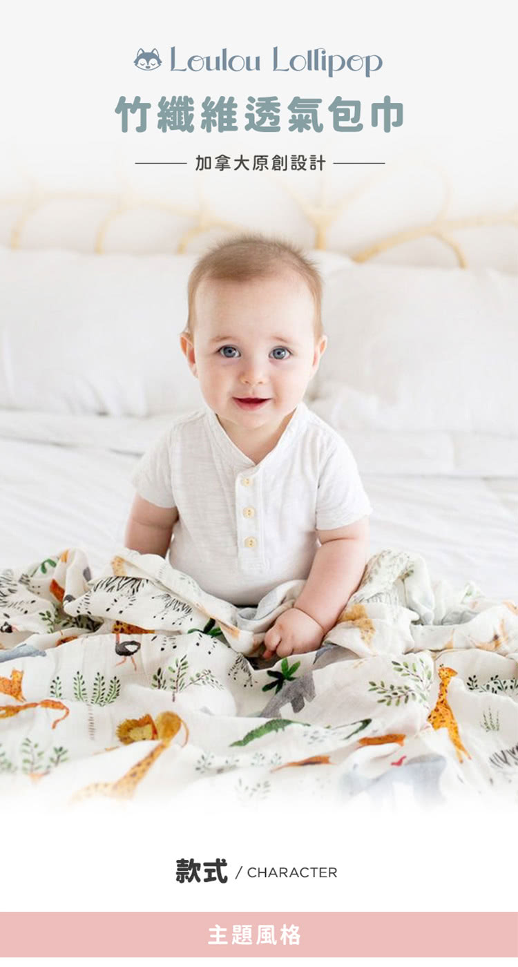 Loulou Lollipop - 竹纖維透氣包巾-城市款-美國紐約 (120x120cm)
