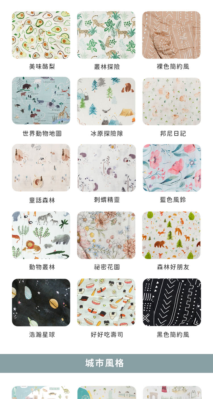 Loulou Lollipop - 竹纖維透氣包巾-城市款-美國紐約 (120x120cm)