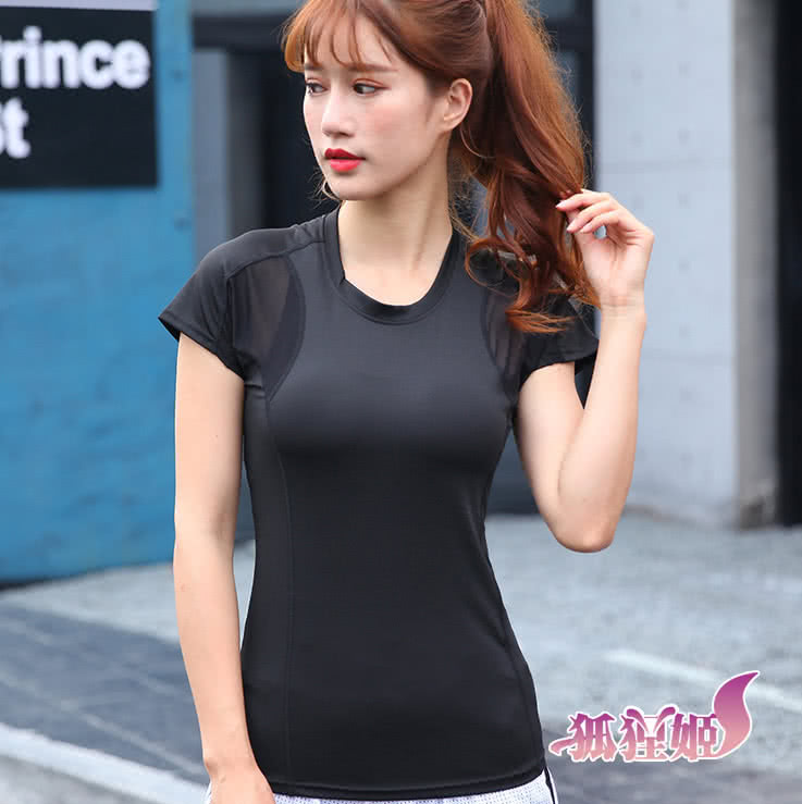 狐狸姬 網紗短袖瑜珈服路跑上衣運動服 單短袖m Xl Momo購物網 狐狸姬 網紗短袖瑜珈服路跑上衣運動服 單短袖m Xl Momo購物網