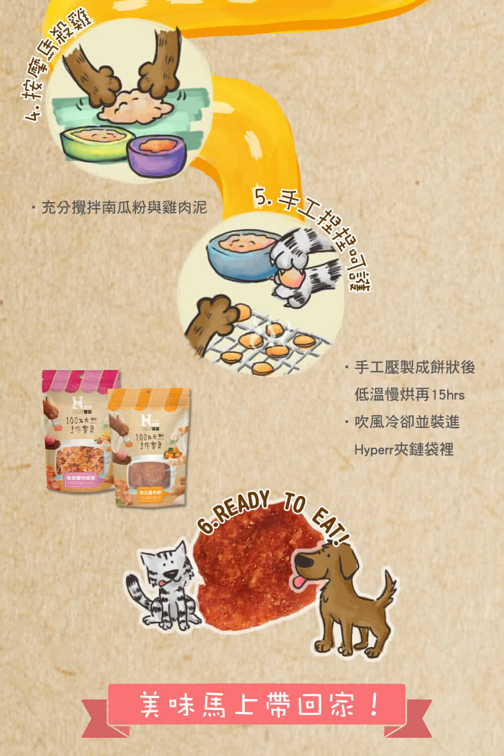 充分攪拌南瓜粉與雞肉泥