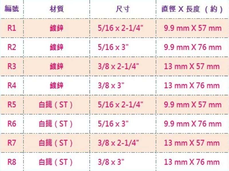 R7 10入裝3分3 8 X 2 1 4英寸白鐵平頭式壁虎三分 不銹鋼平頭白鐵壁虎不鏽鋼平頭膨脹螺絲 Momo購物網