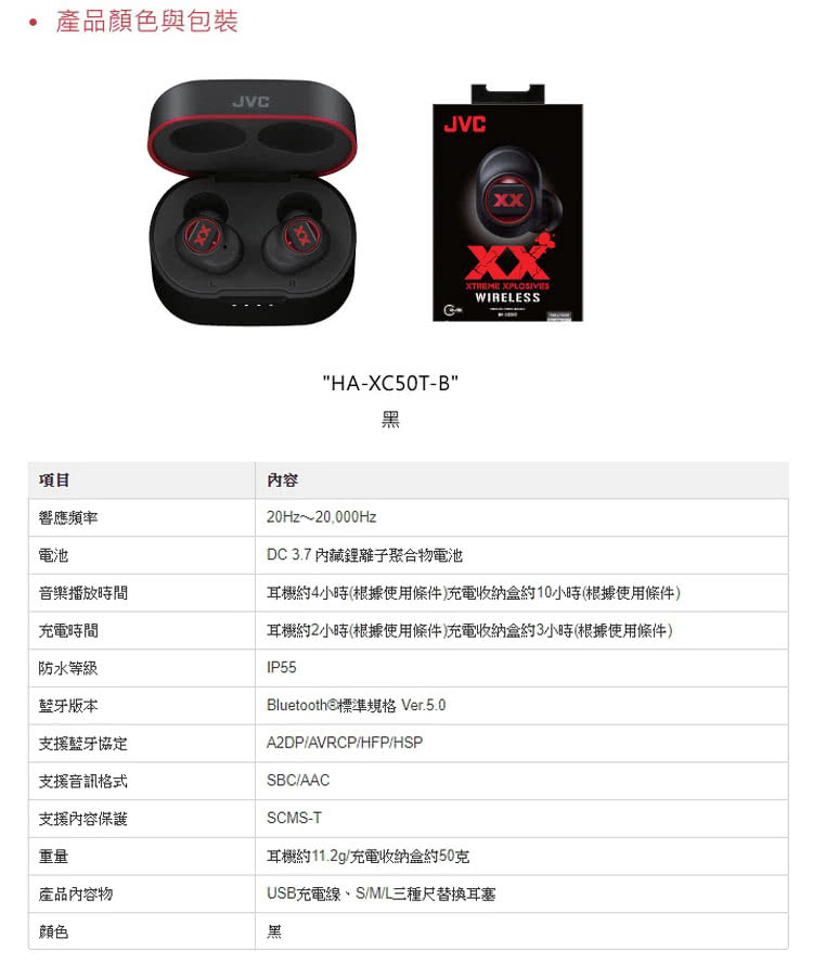 Jvc Ha Xc50t 真無線藍牙立體聲耳機xx系列14hr續航力 Momo購物網
