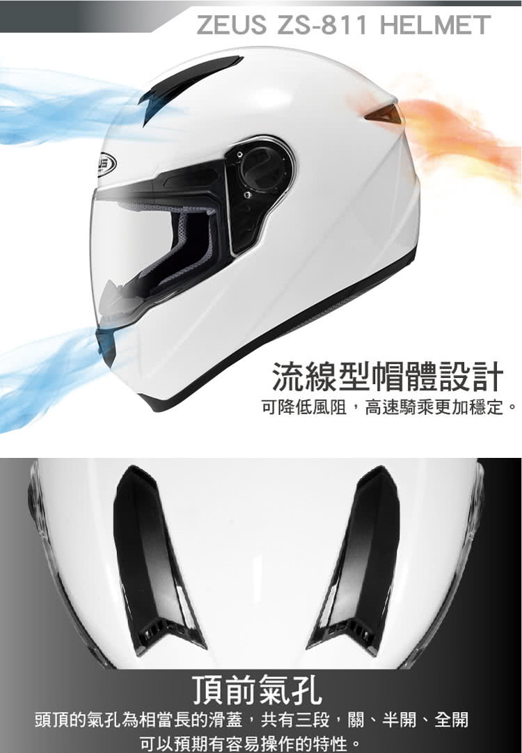 ZEUS】811 素色全罩(安全帽│機車│內襯│鏡片│全罩式安全帽│抗UV