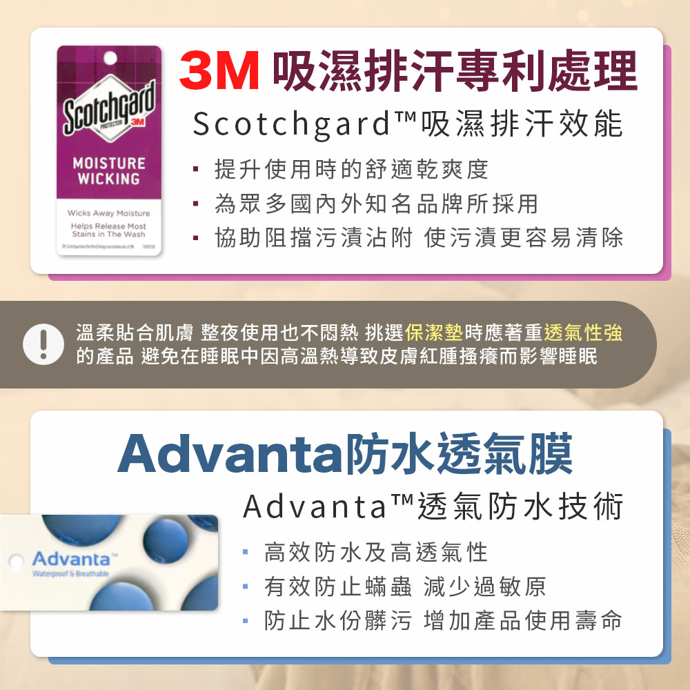 溫柔貼合肌膚 整夜使用也不悶熱 挑選保潔墊時應著重透氣性強