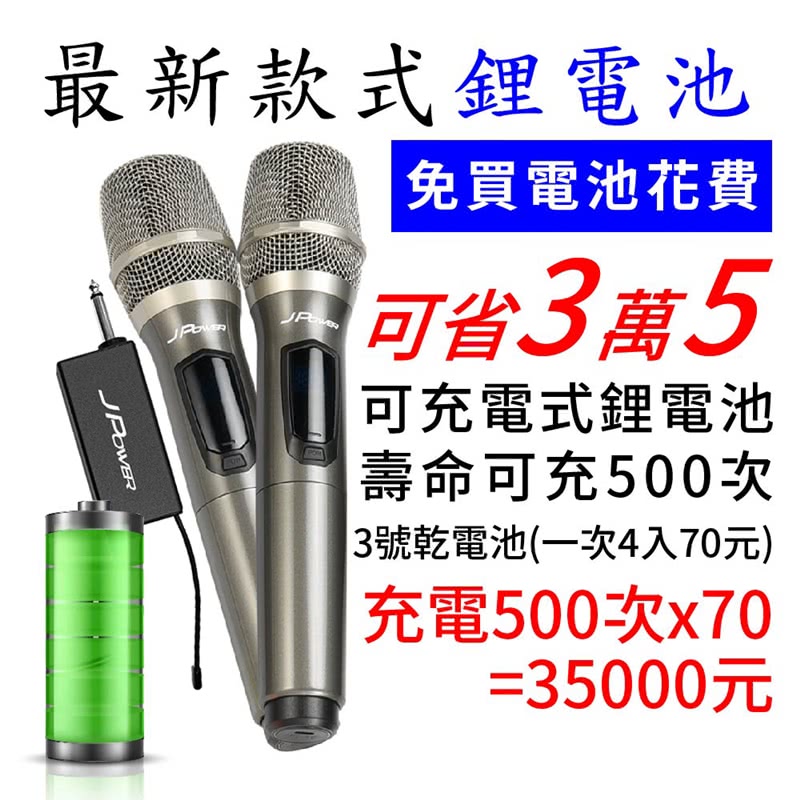 最新款式鋰電池免買電池花費可省3萬5可充電式鋰電池壽命可充500次3號乾電池(一次入70元)充電500次x70=35000元