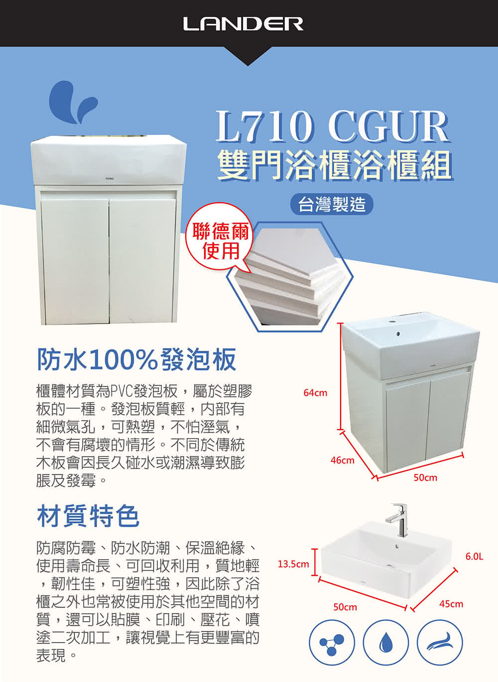 聯德爾 Toto 710cgur浴櫃組 白色 盆 櫃 不含龍頭配件 台灣製造 聯德爾 Toto 710cgur浴櫃組 白色 盆 櫃 不含龍頭配件 台灣製造
