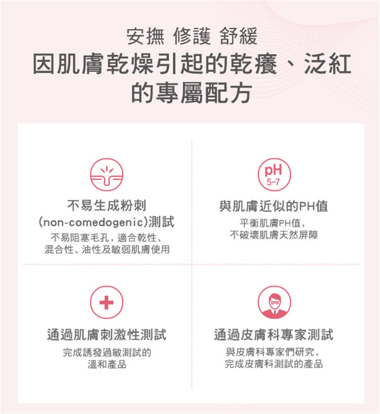 因肌膚乾燥引起的乾癢、泛紅