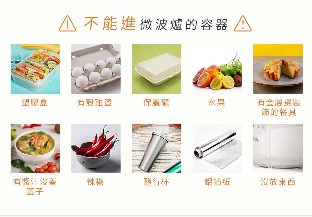 不能進微波爐的容器