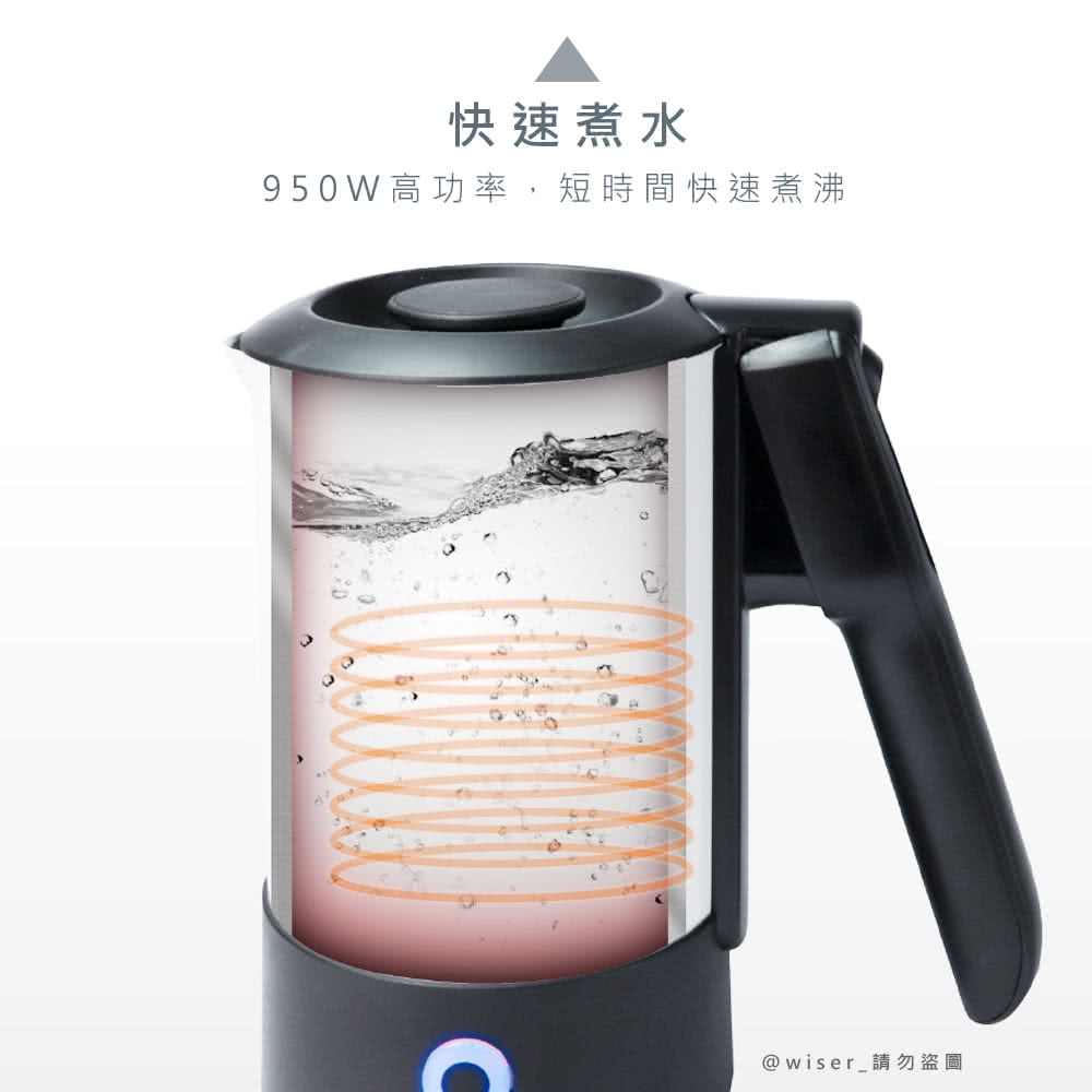快速煮水 950W高功率,短時間快速煮沸 wiser 請勿盜圖