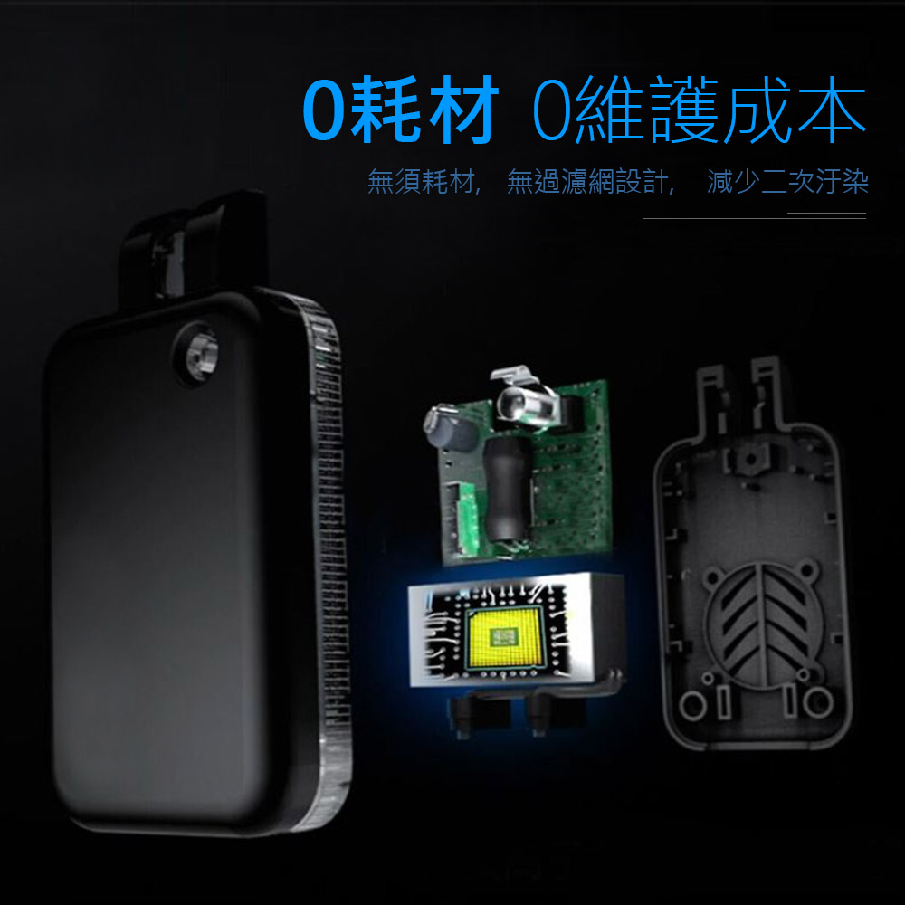 0耗材 0維護成本 無須耗材,無過濾慮網設計,減少二次汙染 