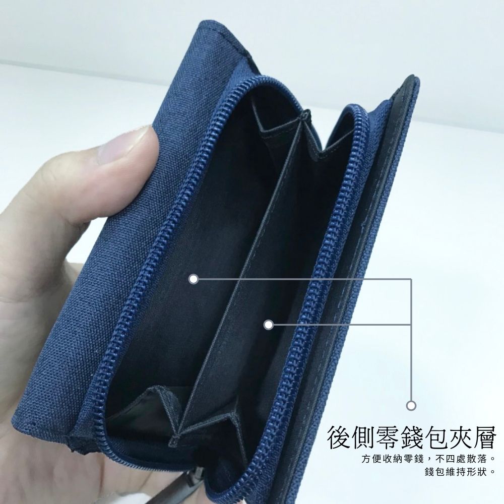 後側零錢包夾層 方便收納零錢,不四處散落。 錢包維持形狀。 