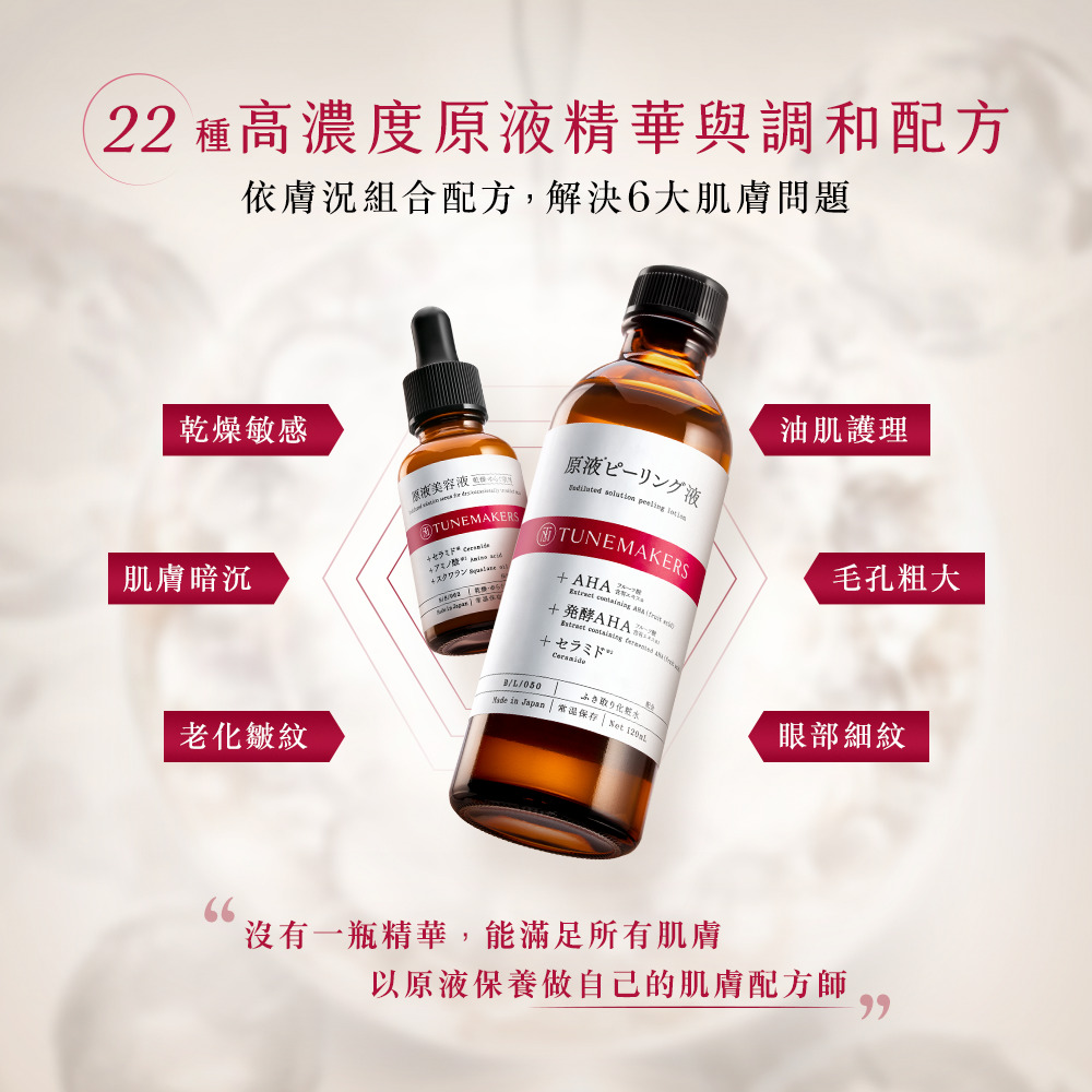 22 種高濃度原液精華與調和配方