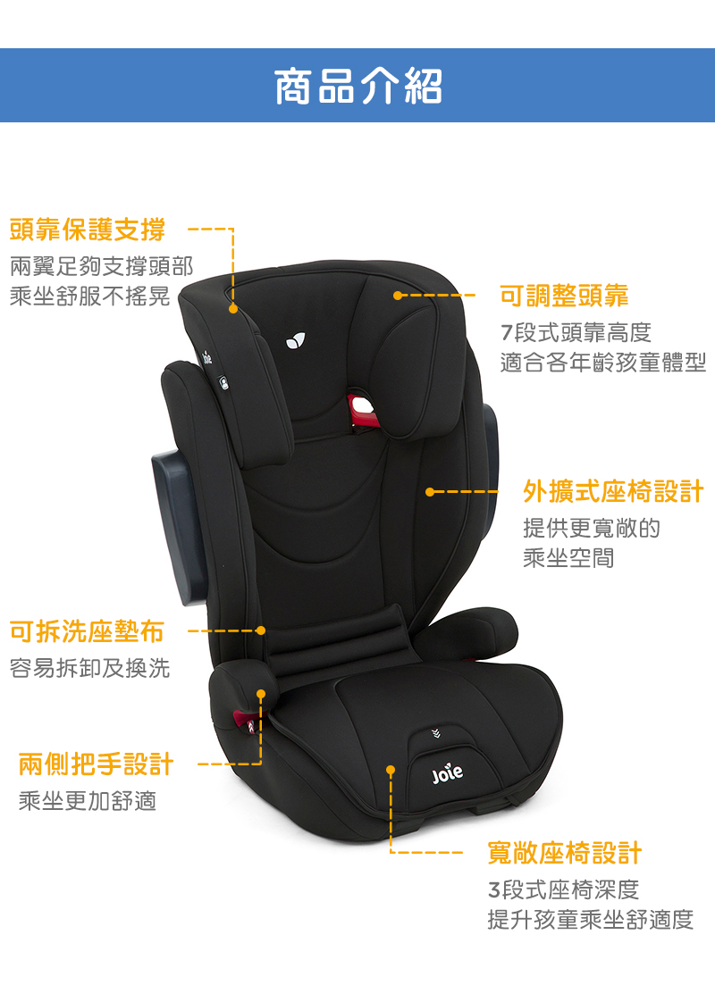 Joie - traver 3-12歲isofix成長型汽座/安全座椅(2色選擇)-灰色