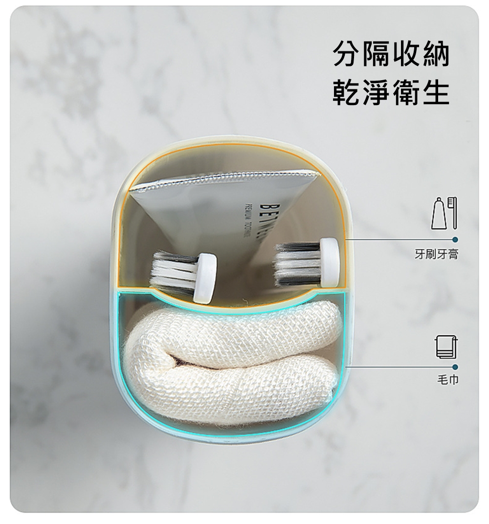 分隔收納 乾淨衛生 牙刷牙膏 毛巾 