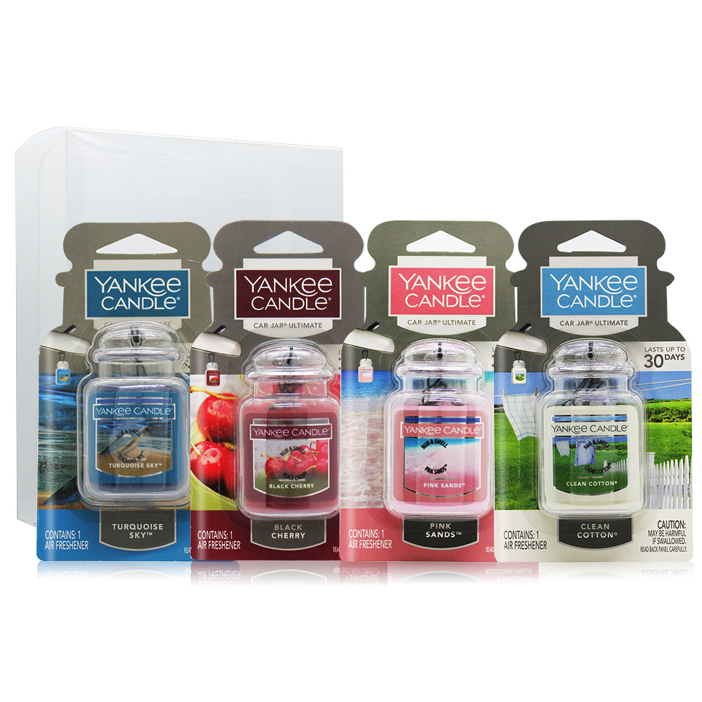 Yankee Candle Car Jar Ult車用 室內芳香劑吊飾套組 土耳其天空 黑櫻桃 粉紅沙 清爽棉10gx4 Momo購物網