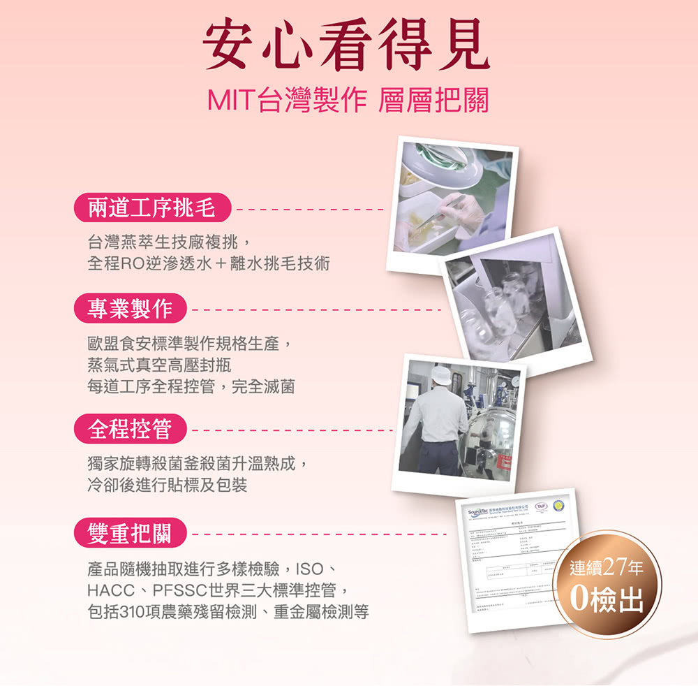 HACC、PFSSC世界三大標準控管,