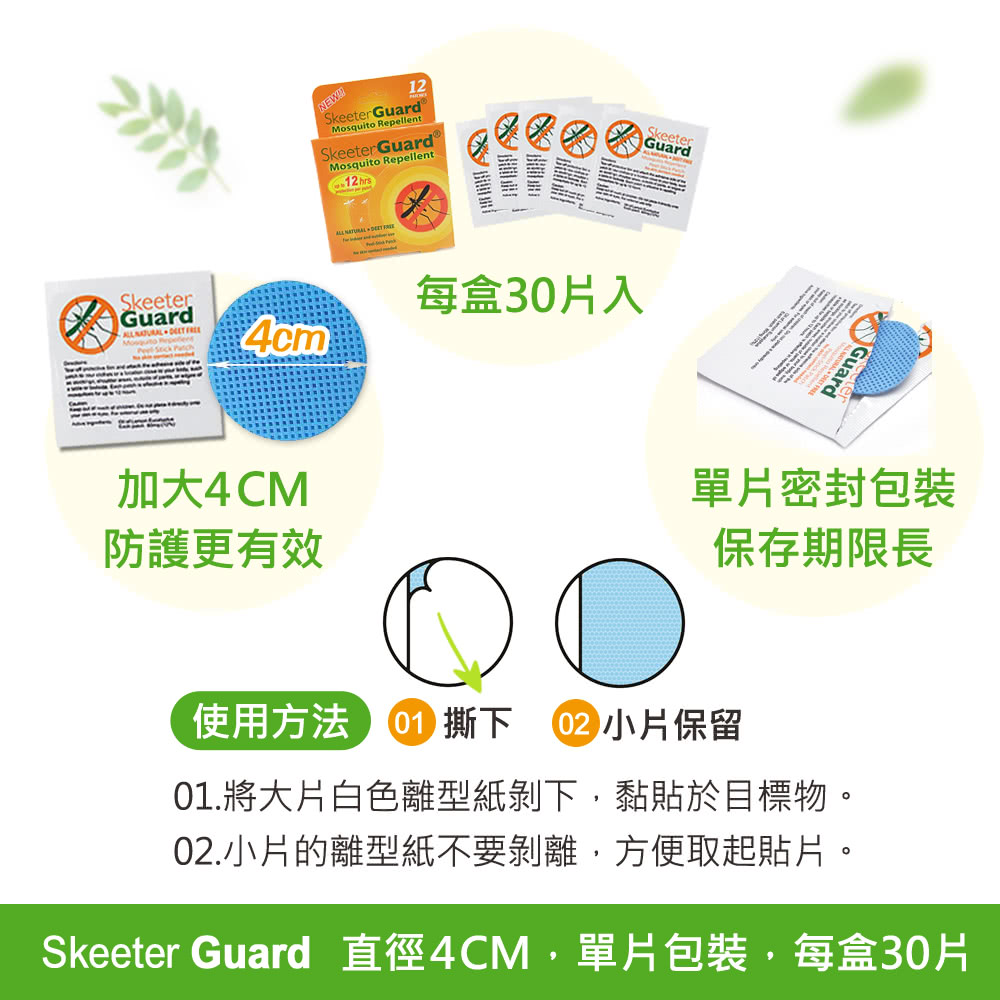 Skeeter Guard 直徑4CM,單片包裝,每盒30片