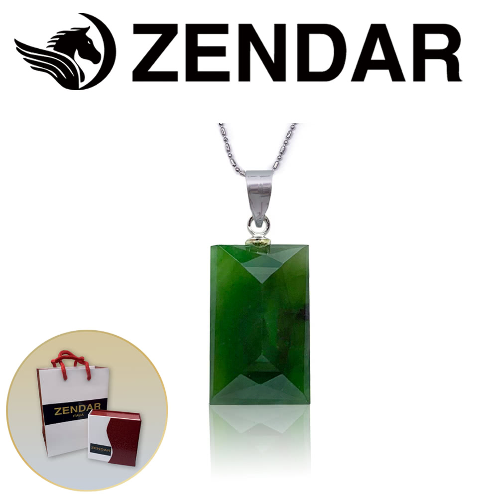 ZENDAR】限量2折頂級北美碧玉角度HOPE I墜鍊11x18mm 全新專櫃展示品