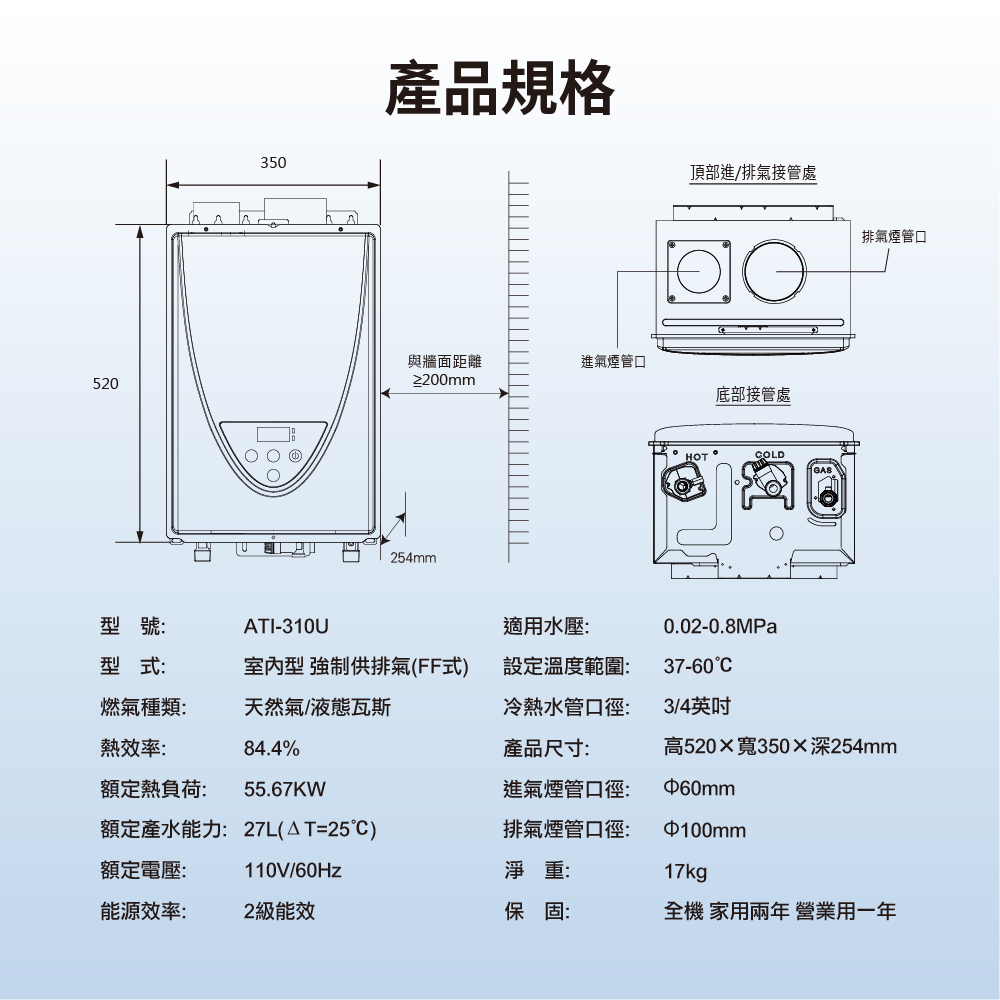 AOSmith史密斯 ATI-310U - 詳情10