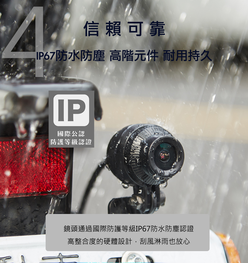 鏡頭通過國際防護等級IP67防水防塵認證