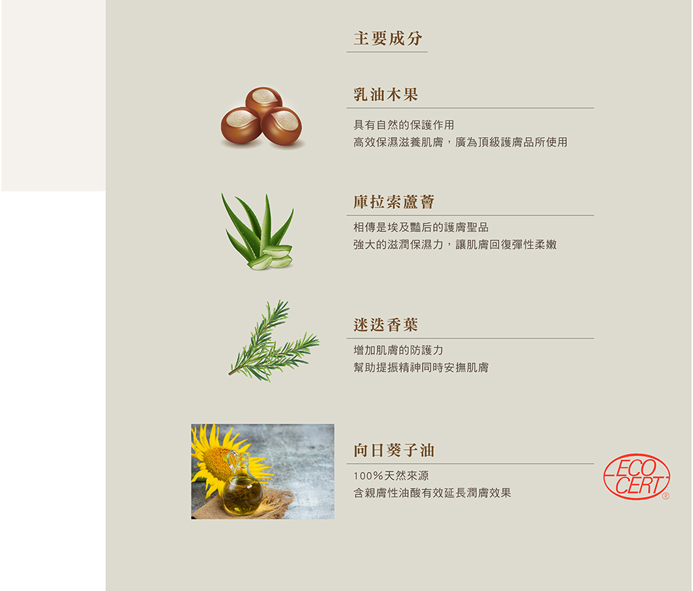 高效保濕滋養肌膚,廣為頂級護膚品所使用