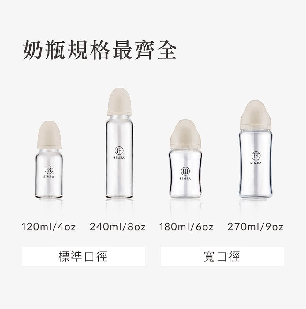 奶瓶規格最齊全 標準口徑 寬口徑 