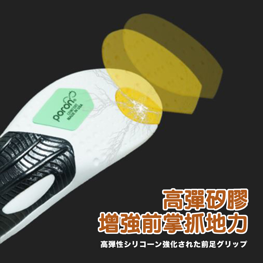 增強前掌抓地力 高弾性強化前足 