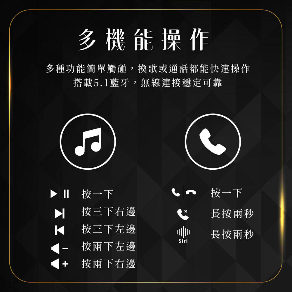 多種功能簡單觸碰,換歌或通話都能快速操作