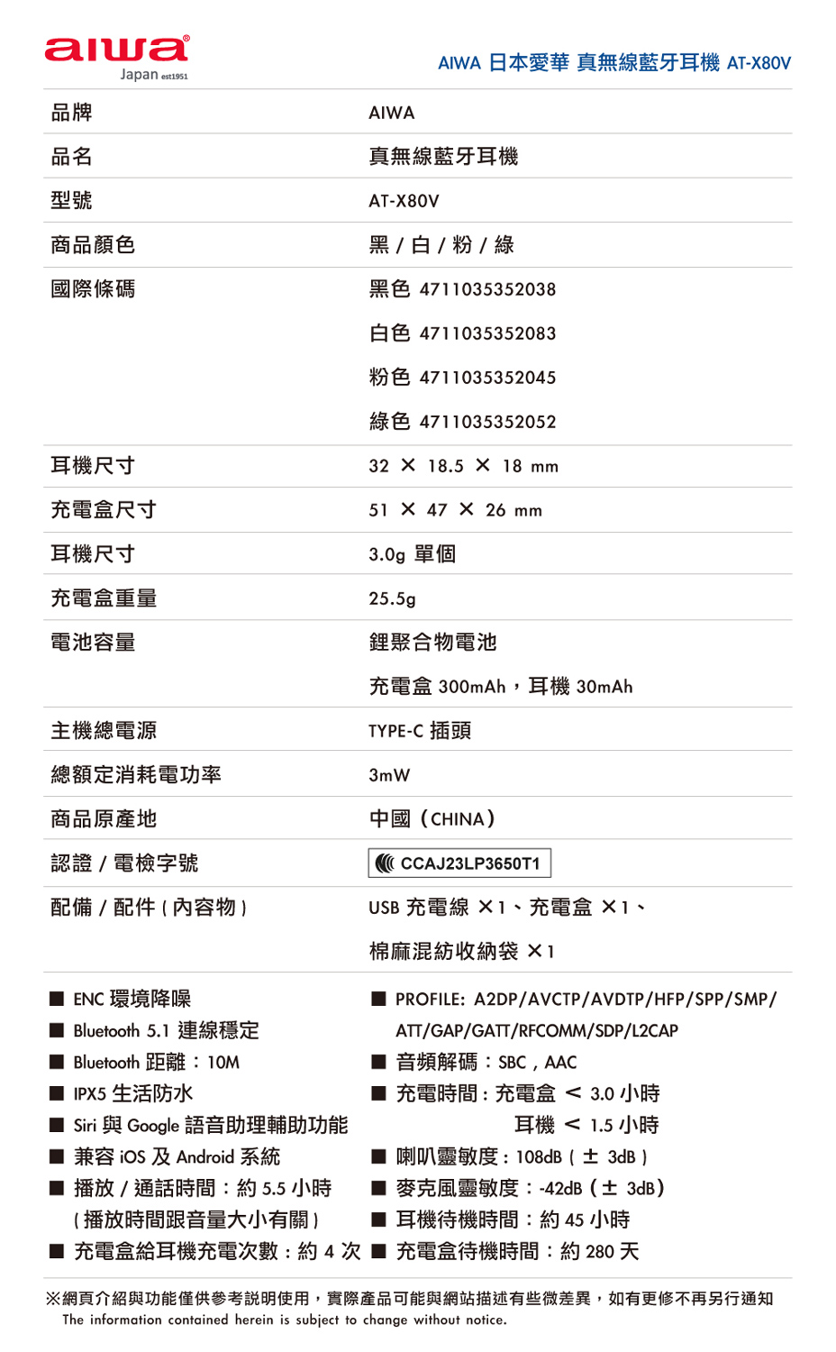 網頁介紹與功能僅供參考說明使用,實際產品可能與網站描述有些微差異,如有更修不再另行通知