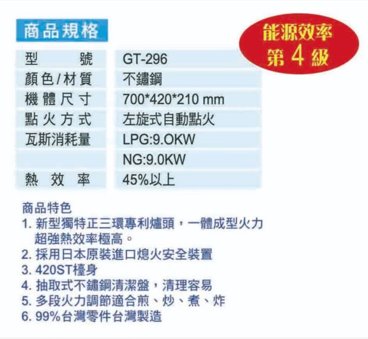 隆泰牌 GT-296 - 詳情2