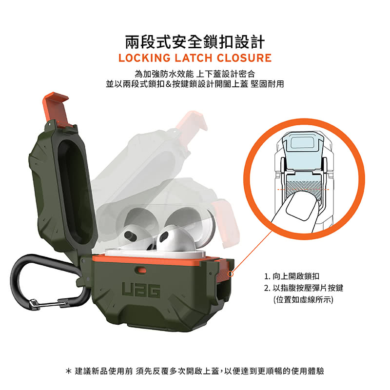 建議新品使用前須先反覆多次開啟上蓋,以便達到更順暢的使用體驗
