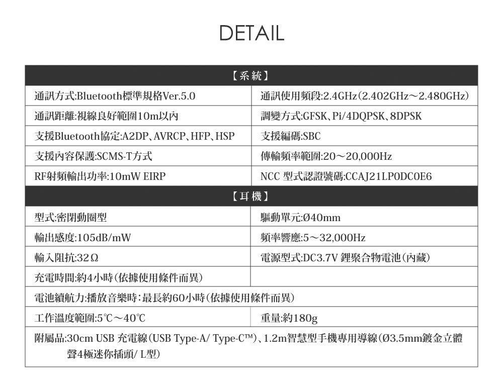附屬品30cm USB 充電線USB TypeA TypeC、1.2m智慧型手機專用導線03.5mm鍍金立體