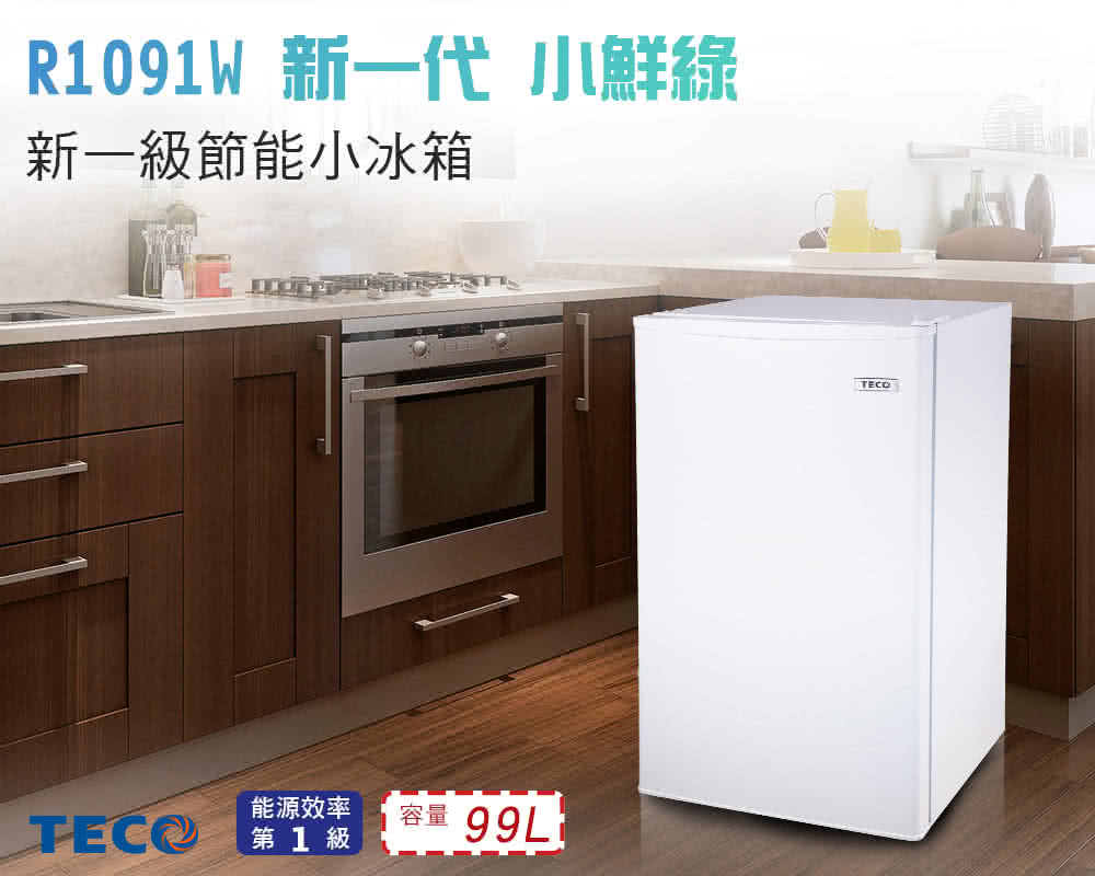 R1091W 新一代 小鮮綠 新一級節能小冰箱 能源效率 TECO 第 1 級 容量 L 