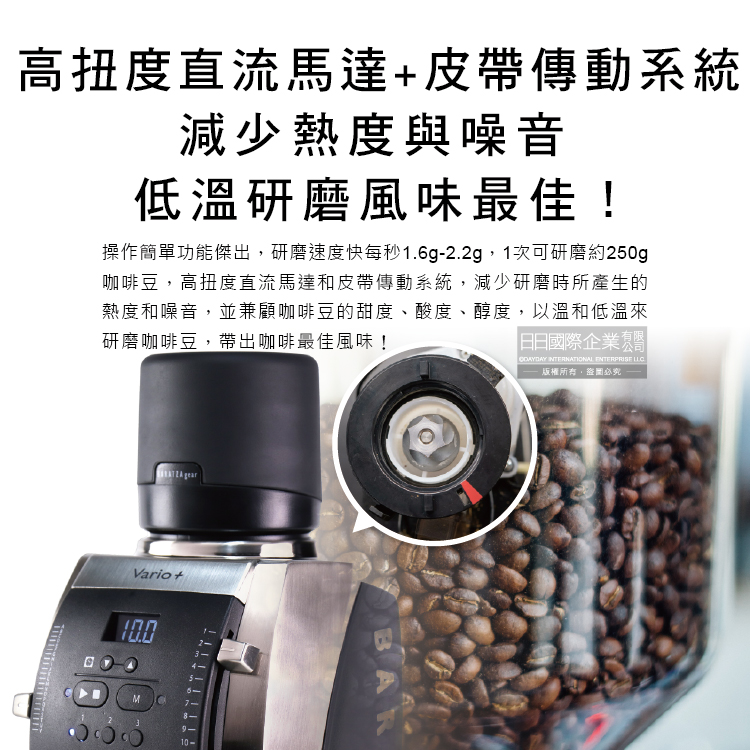 操作簡單功能傑出,研磨速度快每秒1.6g2.2g,1次可研磨約250g