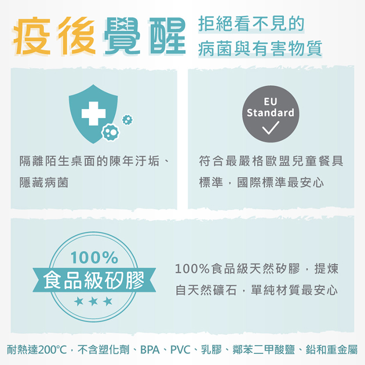 耐熱達200,不含塑化劑、BPA、PVC、乳膠、鄰苯二甲酸鹽、鉛和重金屬