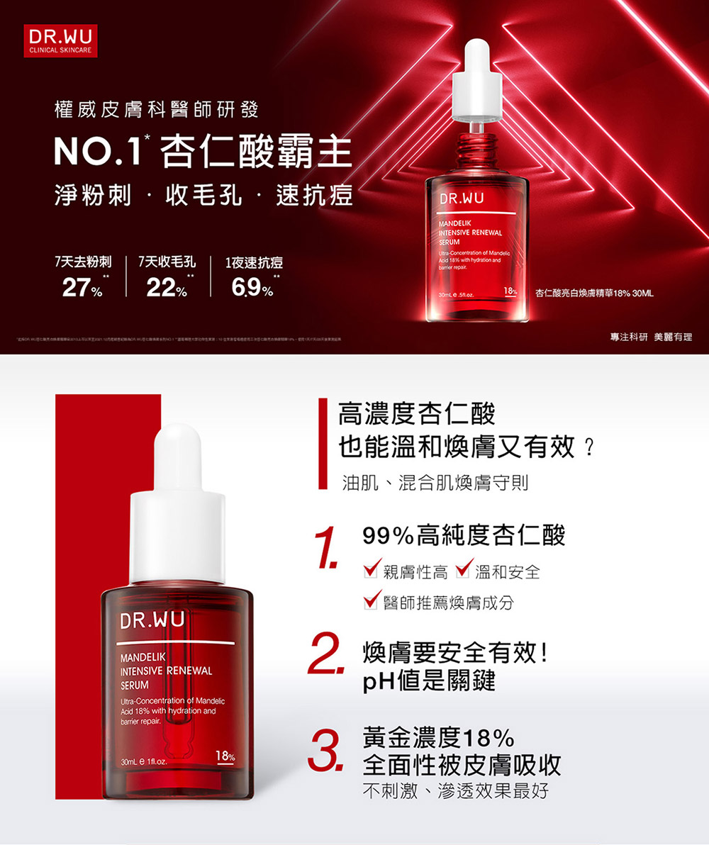 杏仁酸亮白煥膚精華18% 30ML