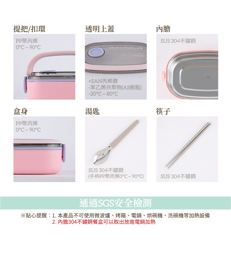 貼心提醒1. 本產品不可使用微波爐、烤箱、電鍋、烘碗機、洗碗機等加熱設備