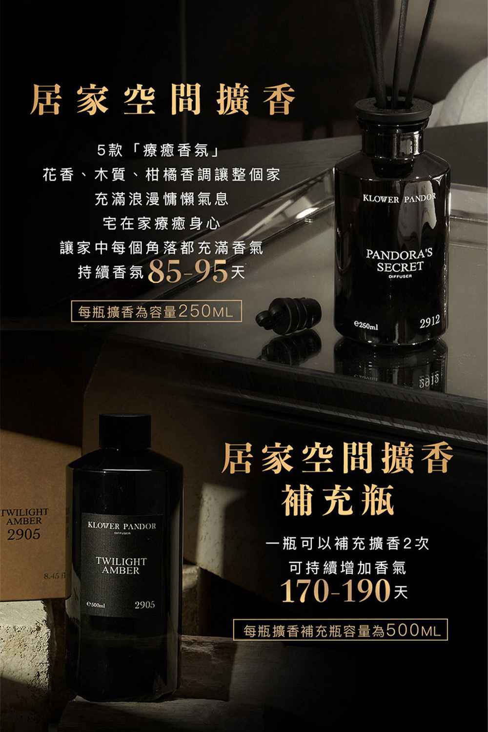 每瓶擴香補充瓶容量為500ML