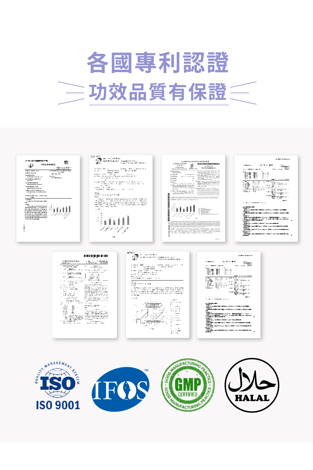 各國專利認證 功效品質有保證三 