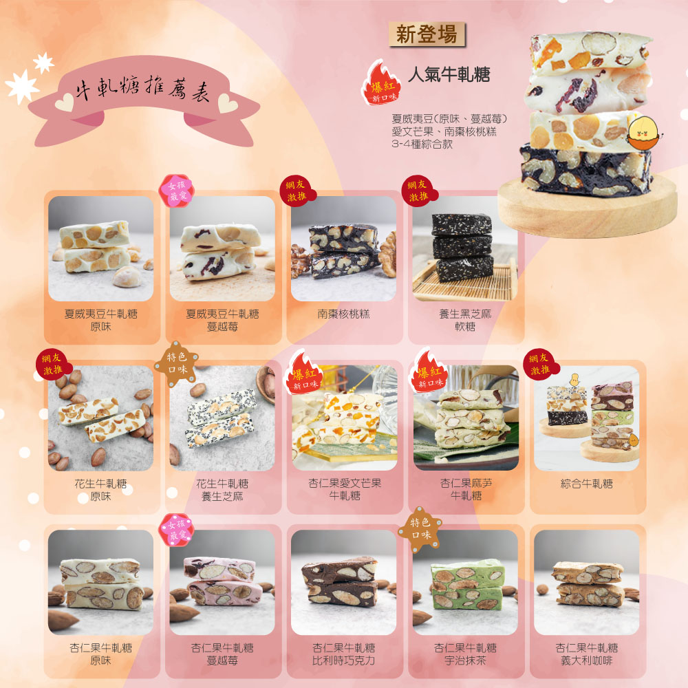夏威夷豆原味、蔓越莓