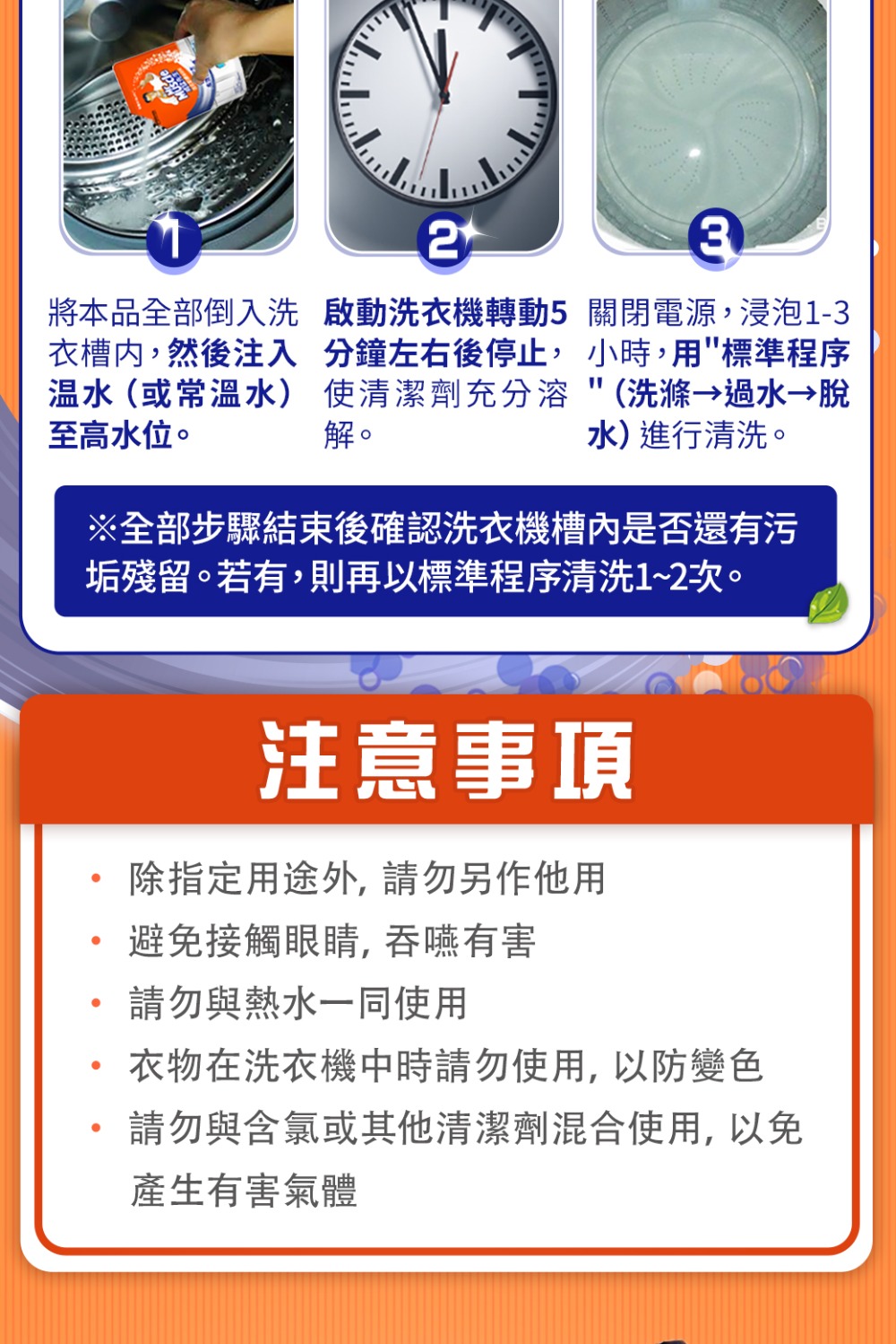 垢殘留。若有,則再以標準程序清洗12次。